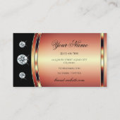 Luxe Roos Gold Black met Sparkling Diamonds Visitekaartje (Achterkant)