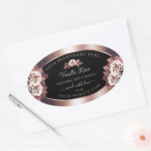 Luxe Roos Gold Black Product Labels Floral Rozen