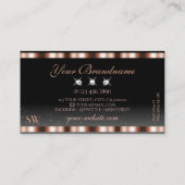 Luxe Roos Gold Black Sparging Diamonds Monogram Visitekaartje (Achterkant)