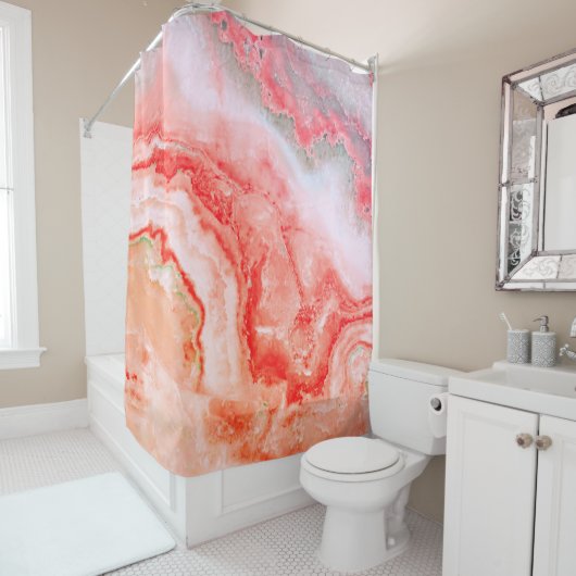 Luxe Roos Gold Blush Mineral Agate Douchegordijn (In situ)