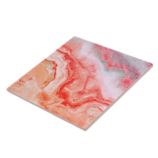 Luxe Roos Gold Blush Mineral Agate Tegeltje (Zijkant)