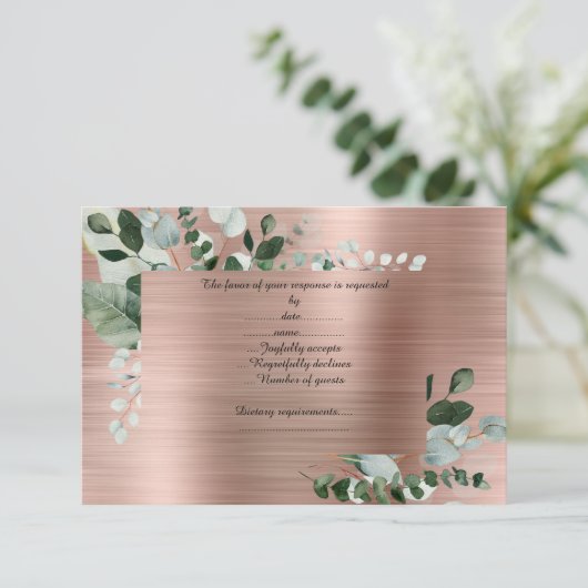 LUXE ROOS GOLD BOTANICAL RESPONSE KAART (Staand voorkant)