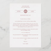 Luxe Roos Gold Branches laten ovaal Lijst foto Folie Uitnodiging (Achterkant)