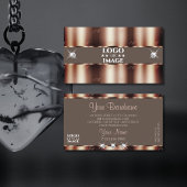 Luxe Roos Gold Brown Sparkle Diamonds met Logo Visitekaartje