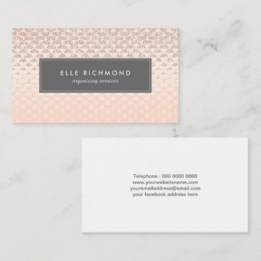 Luxe Roos Gold Business Card-template Visitekaartje (Voorkant / Achterkant)