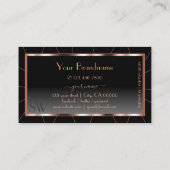 Luxe Roos Gold Chic Black Gradiënt met Monogram Visitekaartje (Achterkant)