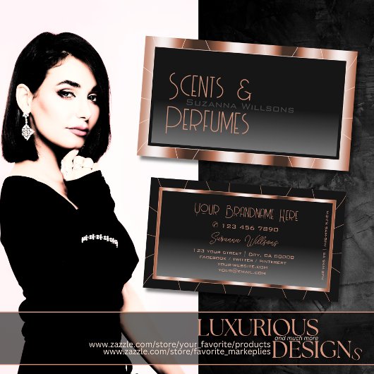 Luxe Roos Gold Chic zwarte gradiënt Glamoureus Visitekaartje