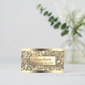 Luxe Roos Gold Chunky Glitter Makeup Artist Visitekaartje (Staand voorkant)