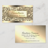 Luxe Roos Gold Chunky Glitter Makeup Artist Visitekaartje (Voorkant / Achterkant)