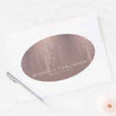 Luxe Roos Gold Confetti Rain Pattern Ovale Sticker (Envelop)