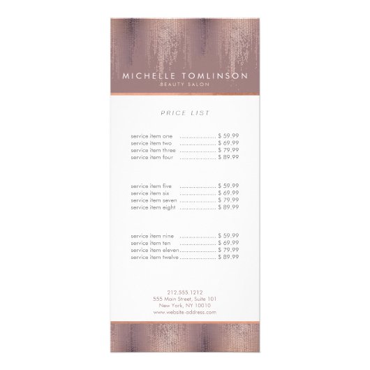 Luxe Roos Gold Confetti Rain Pattern Reclamekaart (Voorkant)