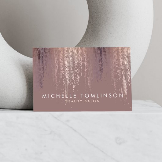 Luxe Roos Gold Confetti Rain Pattern Visitekaartje