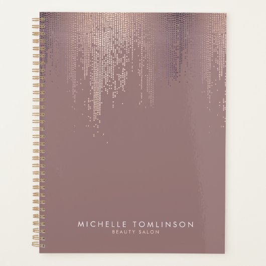 Luxe Roos Gold Confetti Regen Afspraakboek Planner (Voorkant)