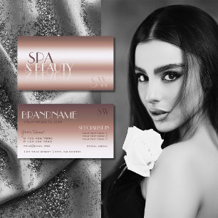 Luxe Roos Gold Cool Mirror Letters met Monogram Visitekaartje