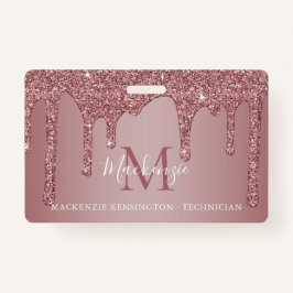 Luxe Roos Gold Driving Glitter Monogram Foto Badge