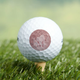 Luxe Roos Gold Driving Glitter Monogram Golfballen