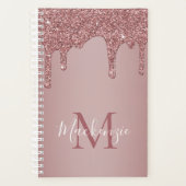 Luxe Roos Gold Driving Glitter Monogram Planner (Voorkant)