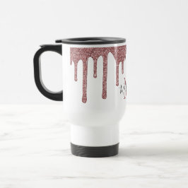 Luxe Roos Gold Driving Glitter Monogram Reisbeker