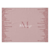 Luxe Roos Gold Driving Glitter Monogram Tafelkleed (Voorkant (Horizontaal))