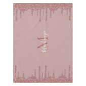 Luxe Roos Gold Driving Glitter Monogram Tafelkleed (Voorkant)