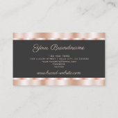 Luxe Roos Gold Effect en donkergrijze Professional Visitekaartje (Achterkant)