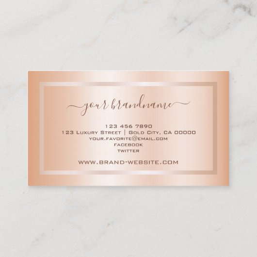 Luxe Roos Gold Effect Professional en modern Visitekaartje (Achterkant)