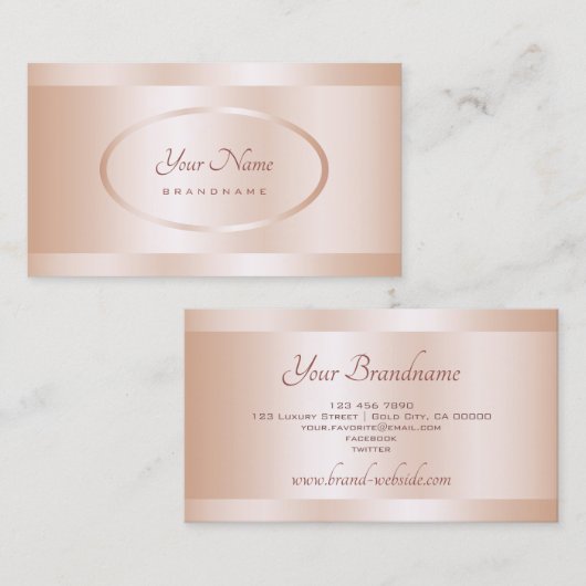 Luxe Roos Gold Effect Professional en stijlvol Visitekaartje (Voorkant / Achterkant)