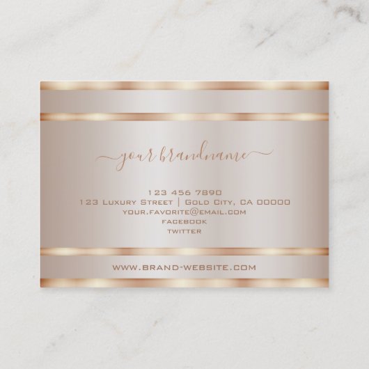 Luxe Roos Gold-effectkleuren Professional Visitekaartje (Achterkant)