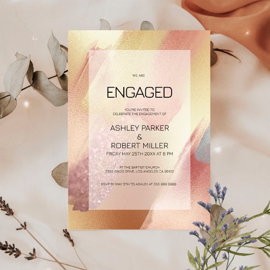 Luxe Roos-Gold- en grijze penseelstreken Kaart