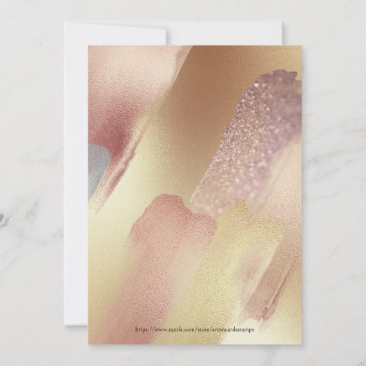 Luxe Roos-Gold- en grijze penseelstreken Kaart (Achterkant)
