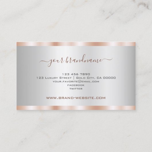 Luxe Roos Gold en Silver met Diamond Graphics Visitekaartje (Achterkant)