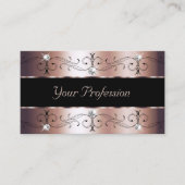 Luxe Roos Gold en zwarte  grenzen met foto Visitekaartje (Voorkant)