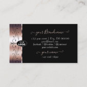 Luxe Roos Gold en zwarte grenzen met Logo Visitekaartje (Achterkant)