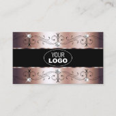 Luxe Roos Gold en zwarte grenzen met Logo Visitekaartje (Voorkant)