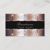 Luxe Roos Gold en zwarte  grenzen voor sierdoelein Visitekaartje (Voorkant)