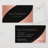 Luxe Roos Gold- en zwarte kleuren, elegant modern Visitekaartje (Voorkant / Achterkant)
