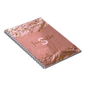 Luxe Roos Gold Foil Glittery Stijlvol Chic Custom Notitieboek (Rechterzijde)
