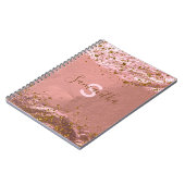 Luxe Roos Gold Foil Glittery Stijlvol Chic Custom Notitieboek (Linkerzijde)