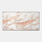 Luxe Roos Gold Foil Marble Monogram Bureaumat (Voorkant)