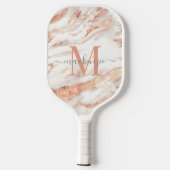 Luxe Roos Gold Foil Marble Monogram Pickleball Paddle (Achterkant)