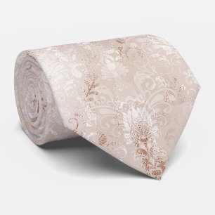Luxe Roos Gold Folie Damask Pattern Stropdas