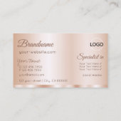 Luxe Roos Gold Glamoureus met Logo stijlvol Visitekaartje (Achterkant)