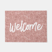 Luxe Roos Gold Glitter Brusch Welcome Deurmat (Voorkant)