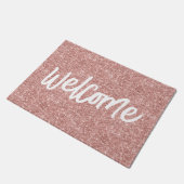 Luxe Roos Gold Glitter Brusch Welcome Deurmat (Schuin)