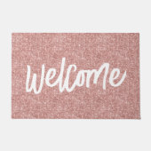 Luxe Roos Gold Glitter Brusch Welcome Deurmat (Voorkant)
