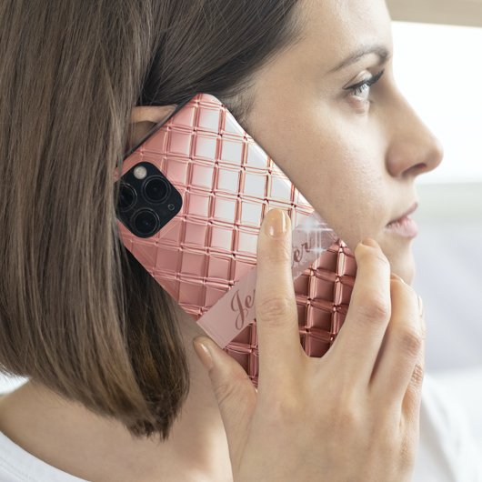 Luxe Roos Gold Glitter Custom Jouw namen toevoegen Case-Mate iPhone Case