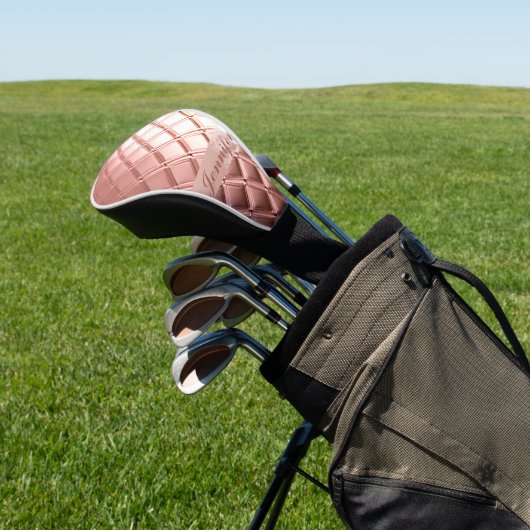 Luxe Roos Gold Glitter Custom Jouw namen toevoegen Golfheadcover (Insitu)