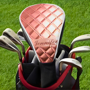 Luxe Roos Gold Glitter Custom Jouw namen toevoegen Golfheadcover