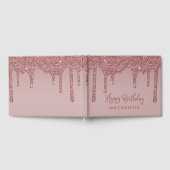 Luxe Roos Gold Glitter Drift Birthday Gastenboek (Volledig)
