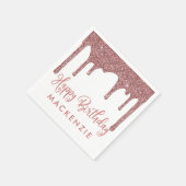 Luxe Roos Gold Glitter Drift Birthday Servet (Hoek)